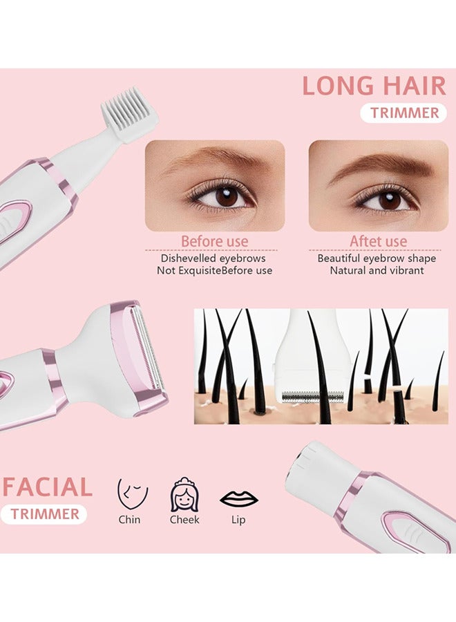 Electric Razors for Women, 4-in-1 Women’s Facial Hair Removal, Face Shaver Ebrow Trimmer,Rechargeable Portable Waterproof Womens Body Shavers Set - Image 4